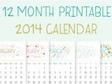 12 Month Calendar Template 2014 Printable 2014 Calendar Illustrations On Creative Market