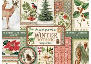 12 X 12 Cardstock Paper Stamperia Winter Botanic Card Stock Stamperia Christmas