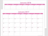18 Month Calendar Template 2017 2018 24 Month Landscape Calendar 5 5 X 8 5