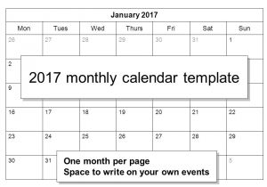 18 Month Calendar Template 2017 Monthly Calendar Template Ppt Video Online Download