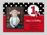 1st Birthday Invitation Card for Baby Girl Ladybug Birthday Invitation Ladybug 1st Birthday Party Red