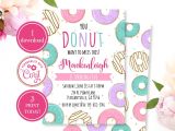 1st Birthday Invitation Card Free Download Donut Birthday Invitation Corjl Template Donut Grow Up