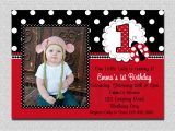 1st Year Birthday Invitation Card Ladybug Birthday Invitation Ladybug 1st Birthday Party Red