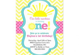 1st Year Birthday Invitation Card Little Sunshine First Birthday Party Invitation Zazzle Com