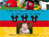 1st Year Birthday Invitation Card Mickey Mouse Clubhouse Printable Invitations Templat with