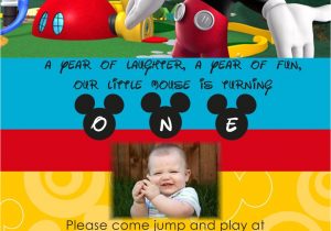1st Year Birthday Invitation Card Mickey Mouse Clubhouse Printable Invitations Templat with