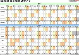 2014-15 Academic Calendar Template School Calendars 2014 2015 as Free Printable Pdf Templates