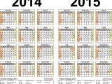 2014-2015 Academic Calendar Template 2014 2015 Calendar Free Printable Two Year Excel Calendars