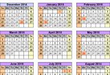2014-2015 Academic Calendar Template Academic Calendars 2014 2015 as Free Printable Excel Templates