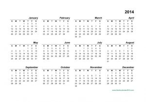 2014 Annual Calendar Template 14 Full 2014 Year Calendar Template Images Printable