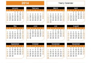 2014 Annual Calendar Template 2014 Calendar Templates and Images Monthly and Yearly