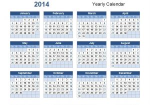 2014 Annual Calendar Template 2014 Yearly Calendar Template the Best Resume