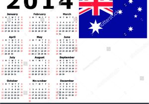 2014 Calendar Template Australia 2014 Calendar Flag Australia Stock Vector 122462935