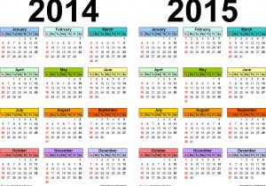 2014 Full Year Calendar Template 2014 2015 Calendar Free Printable Two Year Word Calendars