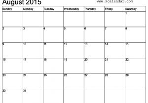 2015 Calendar by Month Template Microsoft Word 2015 Monthly Calendar Template Printable