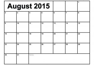 2015 Calendar by Month Template to Fill In Blank Monthly Calendar Template 2015 Calendar
