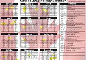 2015 Calendar Template with Canadian Holidays 2015 Printable Holiday List Portrait Myideasbedroom Com