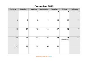 2015 Holiday Calendar Template 2015 Calendar Template with Holidays Great Printable