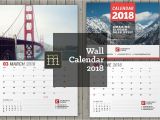 2018 Calendar Templates for Indesign Wall Calendar for 2018 Year Fully Editable Layered