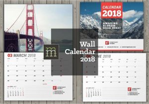 2018 Calendar Templates for Indesign Wall Calendar for 2018 Year Fully Editable Layered