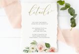 3.5 X 5 Thank You Card Template Editable Blush Wedding Details Card Template 3 5×5 Pink