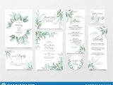 3.5 X 5 Thank You Card Template Greenery Wedding Invitation Card Template Suite Elegant