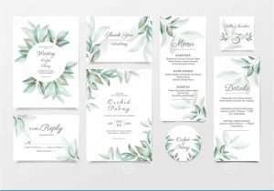 3.5 X 5 Thank You Card Template Greenery Wedding Invitation Card Template Suite Elegant