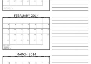 3 Month Calendar Template 2014 3 Month Calendar 2014