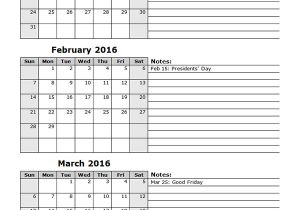 3 Month Calendar Template 2014 Printable 3 Month Calendar 2016 Calendar Template 2018