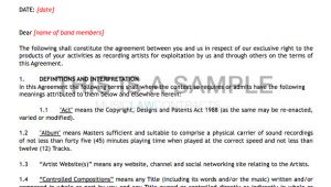 360 Music Contract Template 360 Deal Contract Templates See A Sample
