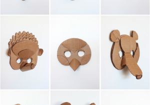 3d Animal Mask Templates First We Constructed them Out Of Cardboard to See How to