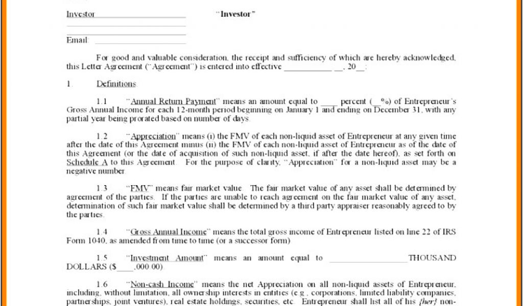 3rd Party Contract Template 8 Editable Investment Contract Template