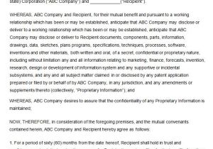 3rd Party Contract Template Confidentiality Agreement Template 15 Free Word