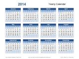 4 Month Calendar Template 2014 2014 Yearly Calendar Template the Best Resume