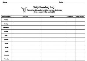 4th Grade Reading Log Template Printable Reading Logs Parent Signature Bestofhouse Net