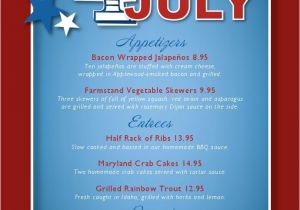 4th Of July Menu Template Cancel Save
