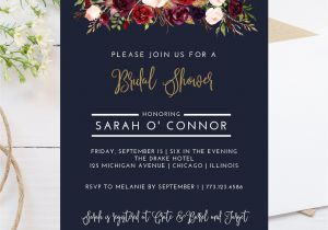 4×6 Wedding Invitation Template Digital 4×6 Fall theme Bridal Shower Invitation Dark