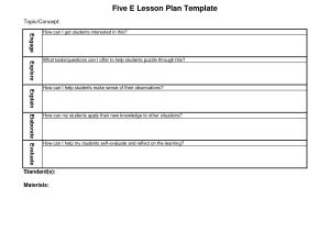 5 E Lesson Plan Template for Math 5 E Lesson Plan Google Search Nt 39 Uti Pinterest