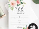 5 X 7 Blank Cards and Envelopes Bliss Collections Baby Shower Invitations with Envelopes Oh Baby Floral Invites for Girl Boho Pink Blank Fill In 25 Pack Of 5×7 Cards