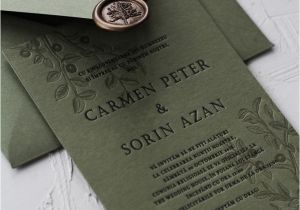 5 X 7 Cardstock Paper Invitatie Letterpress Carmen sorin Hochzeitseinladung