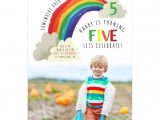 5 X 7 Invitation Card Rainbow Birthday Invitation Card 5×7 Rainbow Birthday