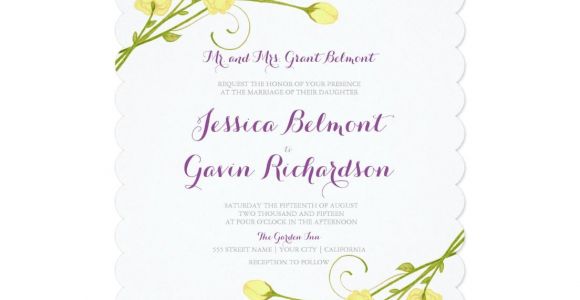 5 X 7 Invitation Card Yellow Garden Roses Wedding Invitation 5 X 7 Invitation