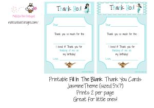 5 X 7 Thank You Cards Printable Fill In the Blank Thank You Cards Sized 5 X 7