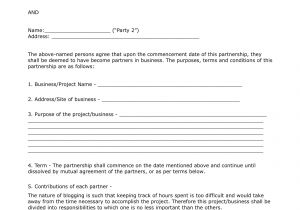 50 50 Partnership Contract Template 9 50 50 Partnership Agreement Templates Examples Pdf