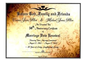 50th Wedding Anniversary Certificate Template 39 Sacred Golden Shimmer 39 Marriage Vow Renewal Certificate