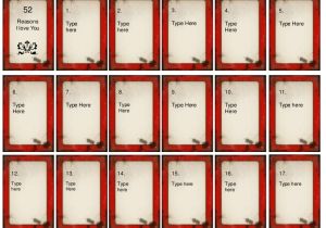 52 Reasons I Love You Template Free Download 52 Reasons I Love You Blank