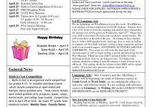 5th Grade Newsletter Template Best Photos Of Newsletter Examples Of Grade 1 Classroom
