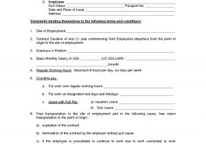 6 Month Employment Contract Template Free Employment Contract Agreement Template Image Gallery