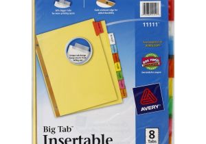 8 Large Tab Insertable Dividers Template Avery Big Tab Insertable Dividers 8 Tabs