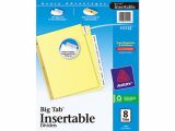 8 Large Tab Insertable Dividers Template Avery Insertable Big Tab Dividers Ave11112 Shoplet Com